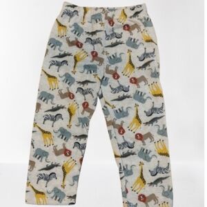 M7) Wonder Nation Cream and Yellow Pajama Bottoms with Elastic Waistband Animals